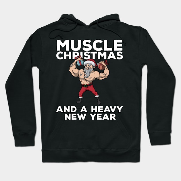 Workout Lifting Lifter Santa Claus Gym Christmas Fitness Hoodie by TellingTales